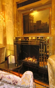 mirrored fireplace